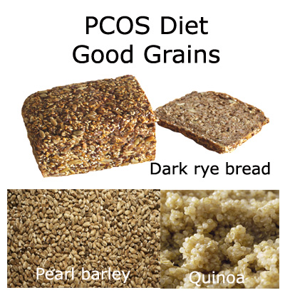 Low glycemic index grains like pearl barley, quinoa and dark rye bread are good for a low GI diet